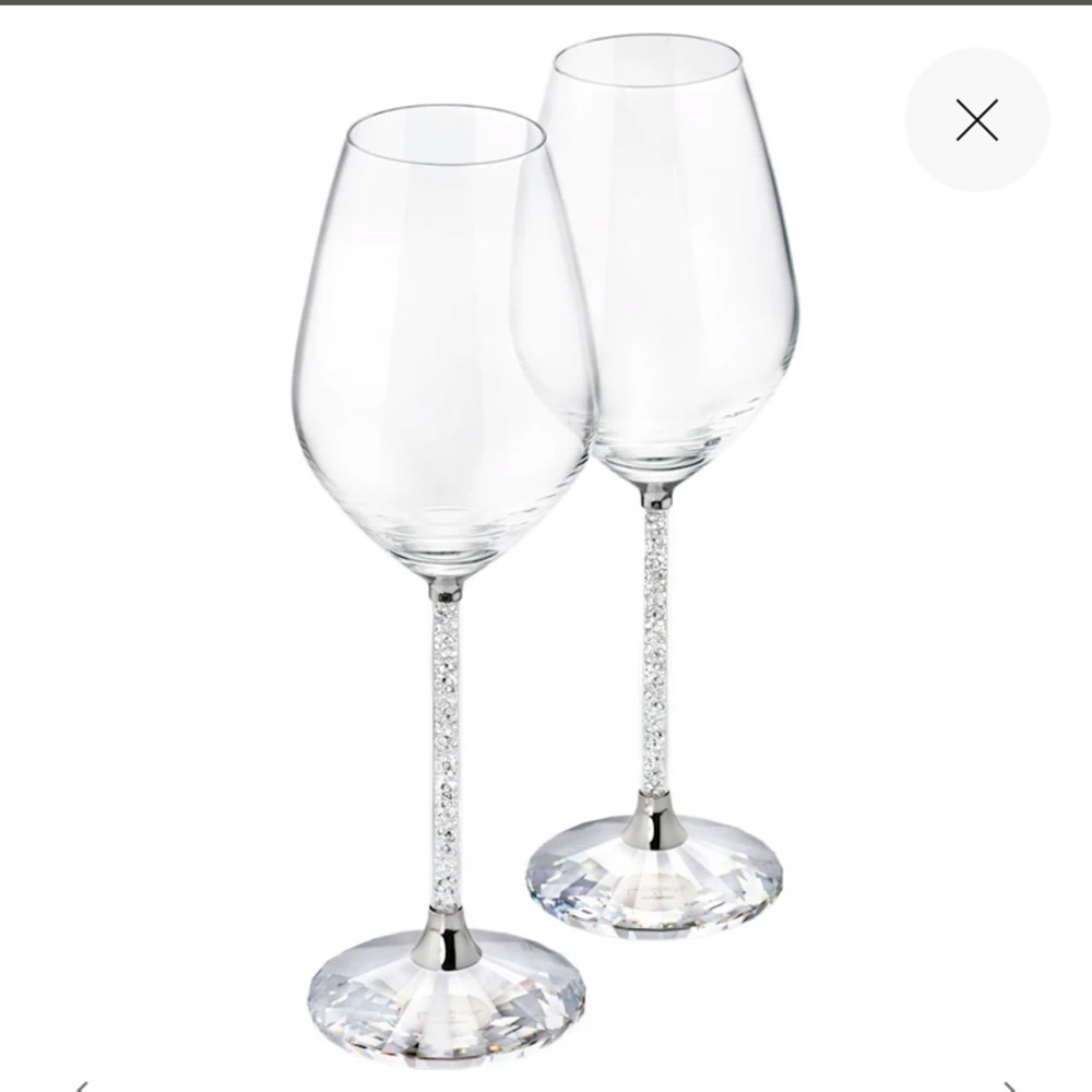 Swarovski Crystalline Wine Glasses (Set of 2), never used, in original packaging
